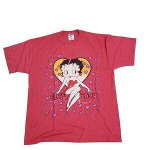 Vintage Betty Boop Jerzees Size XL Red 1998 King‎ Features Syndicate MADE IN USA